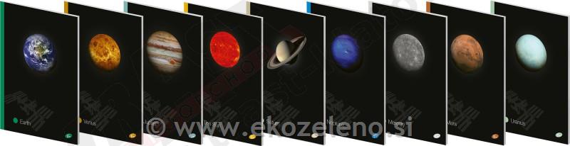 ZVEZEK A4 PLANETI ČRTA 52L