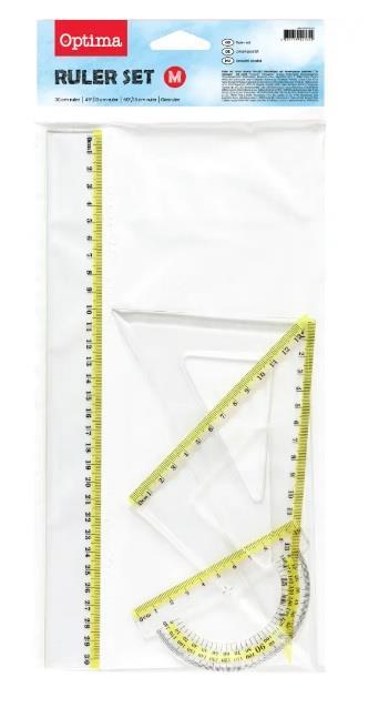 Geometrijski set ravnil OPTIMA 4/1