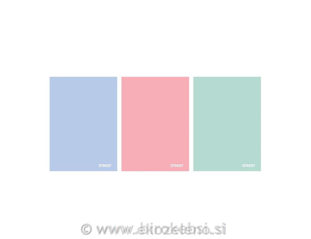 ZVEZEK A5 STREET PASTEL ČRTE Z ROBOM