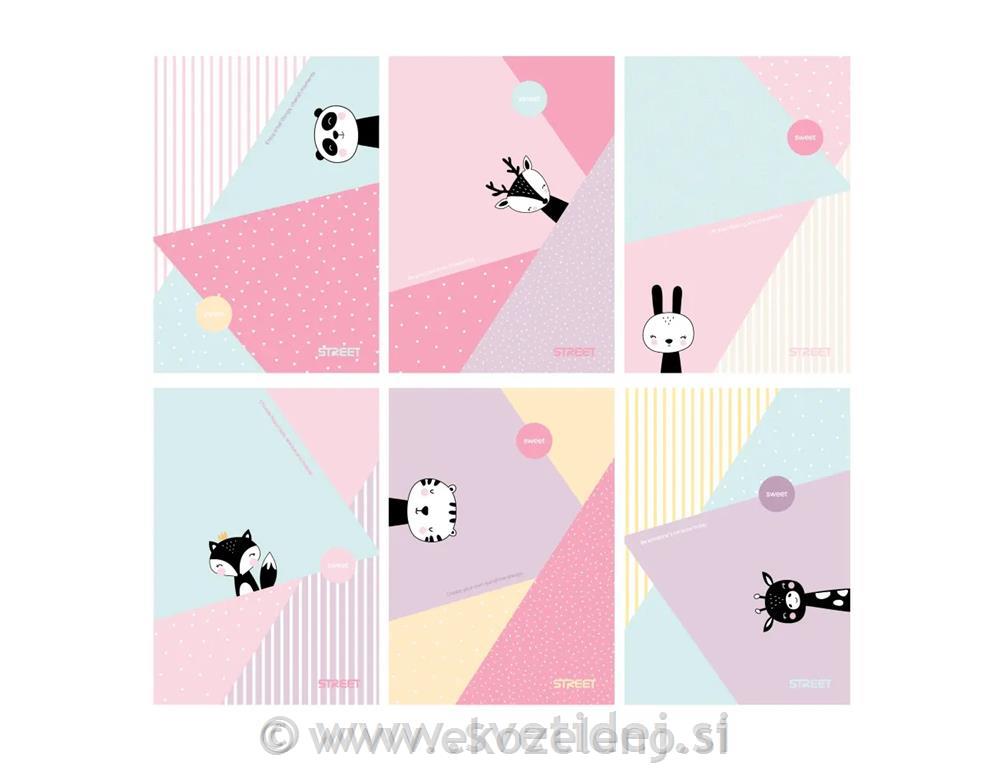 ZVEZEK STREET SWEET A4 54L ČRTE