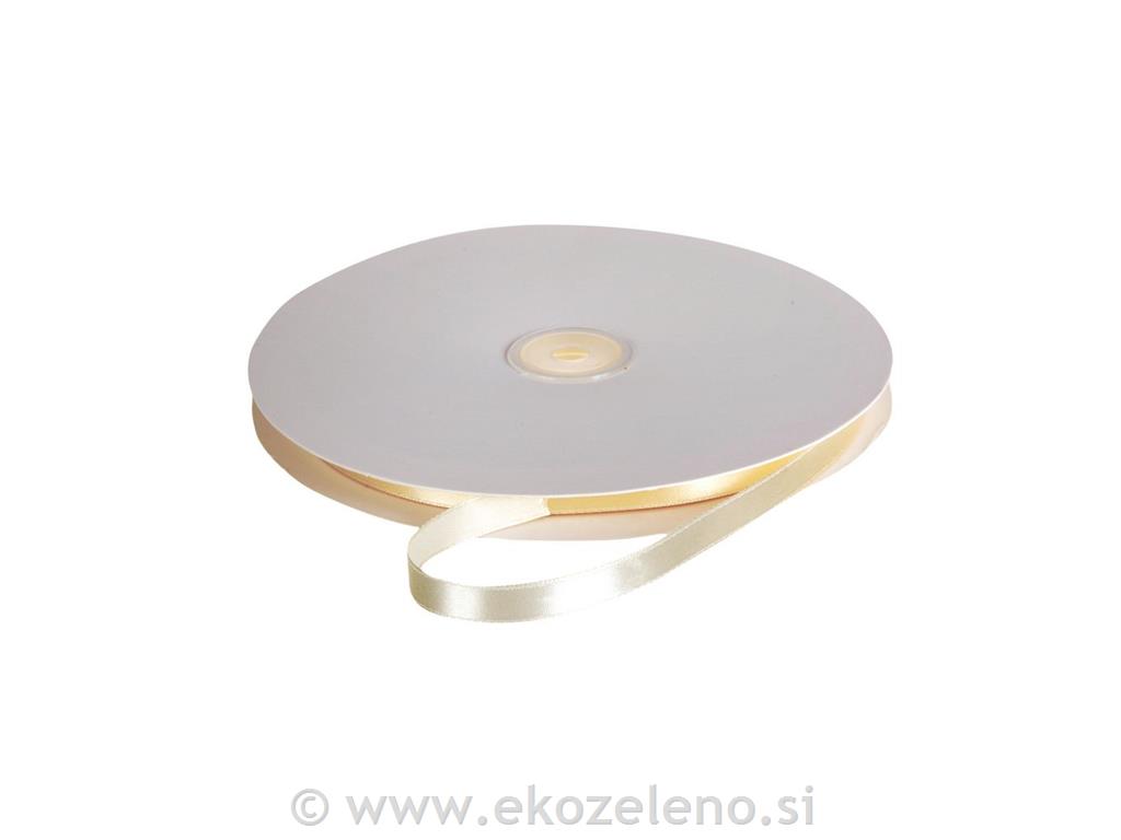 Trak saten, 9 mm, 10 m, krem
