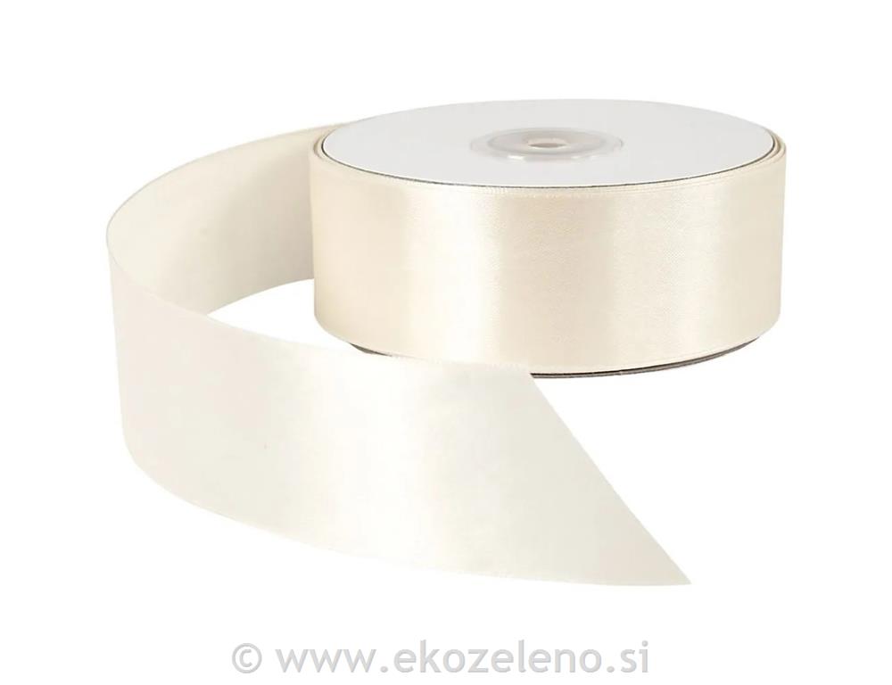 Trak saten 38 mm, krem, 3 m