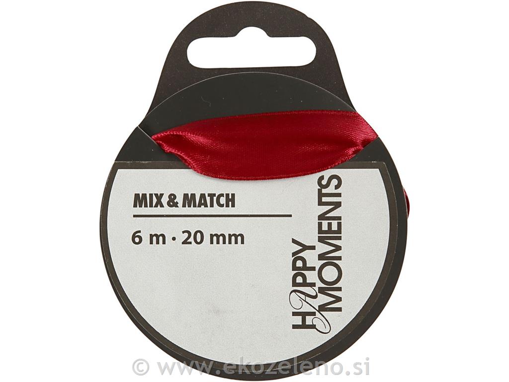 Trak saten bordo, 20 mm, 6 m