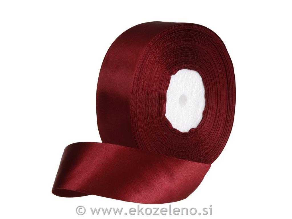 Saten trak, 38 mm, 3 m, antik rdeč