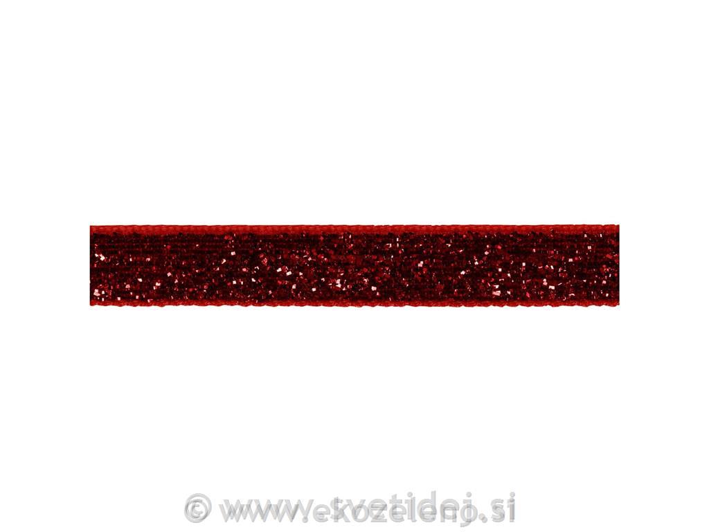 Deko trak rdeč svetleč, 10 mm, 5 m