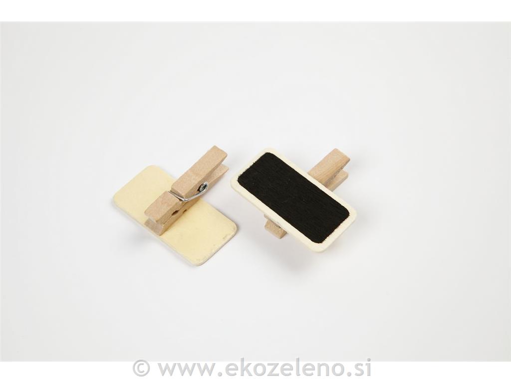 Črna tabla s ščipalko, 4x2 cm, set 12