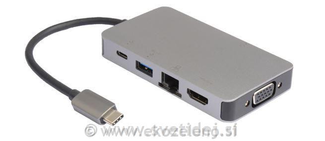 USB-C hub razdelilnik, 6-v-1