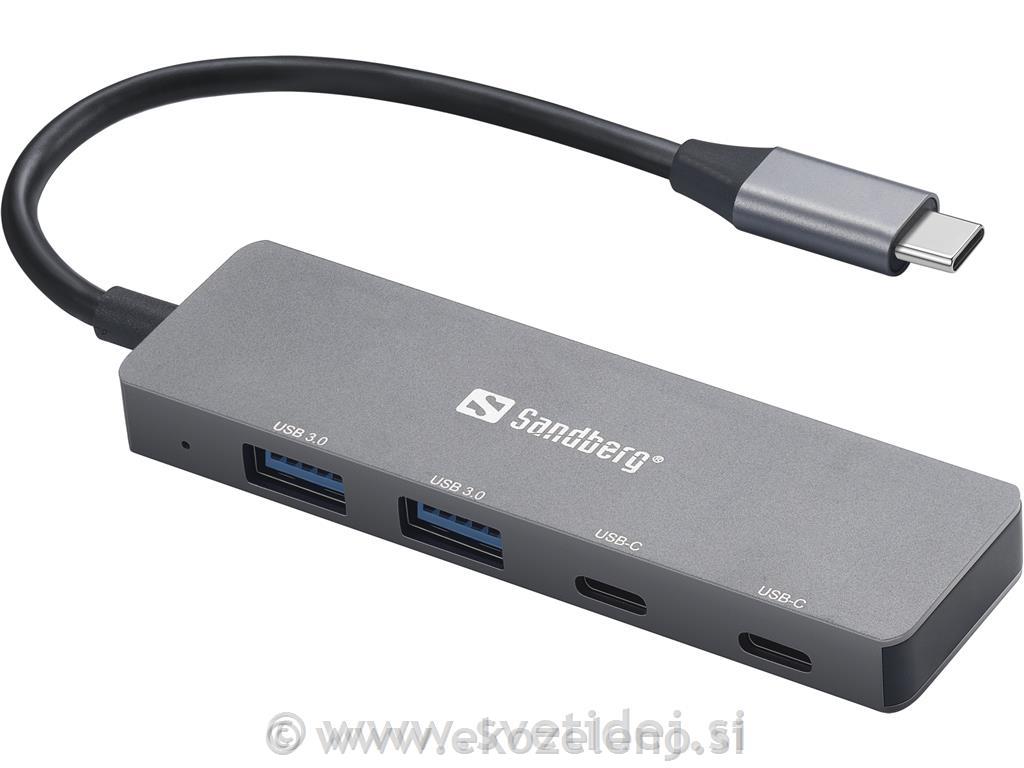 USB-C hub razdelilnik, 4-v-1