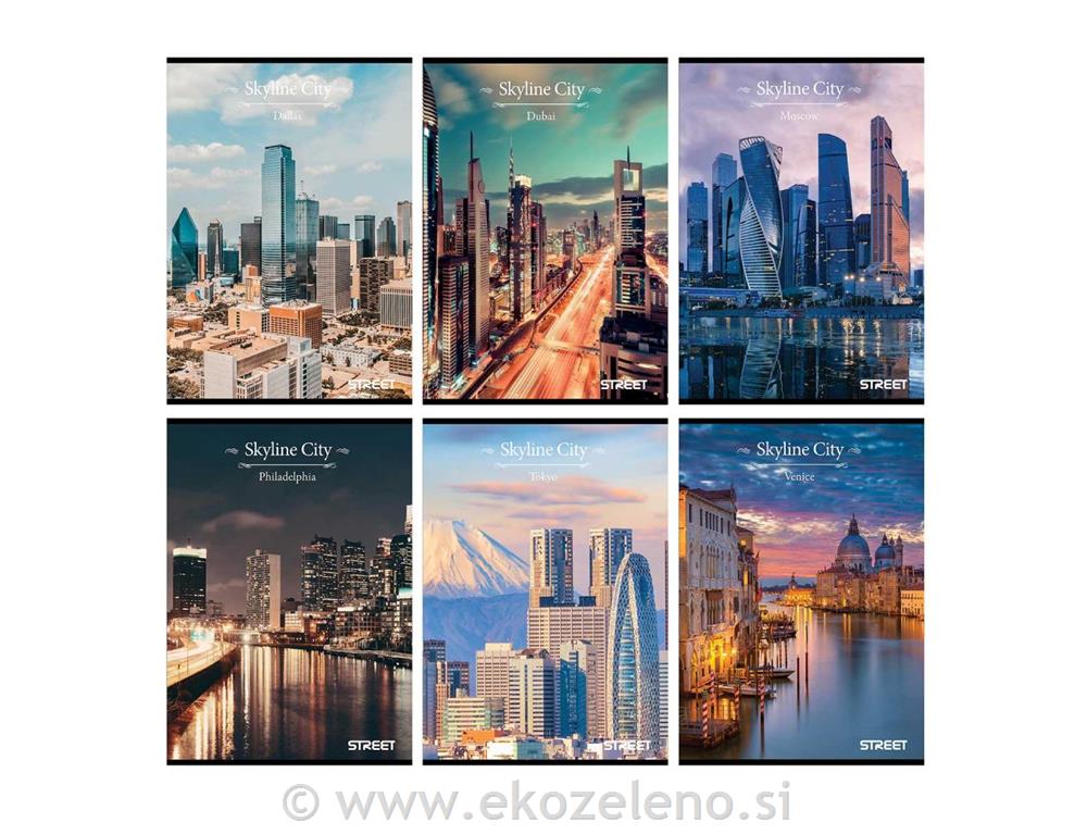 ZVEZEK A4 SKYLINE CITY ČRTE