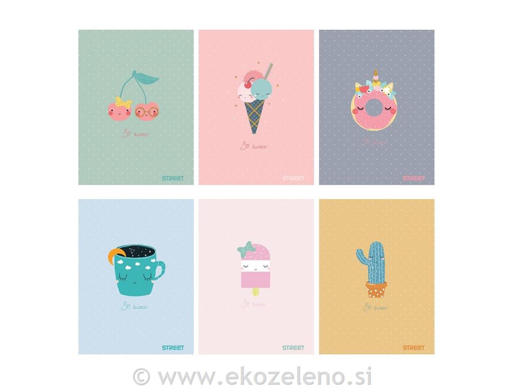 ZVEZEK A5 STREET SWEET ČRTE Z ROBOM
