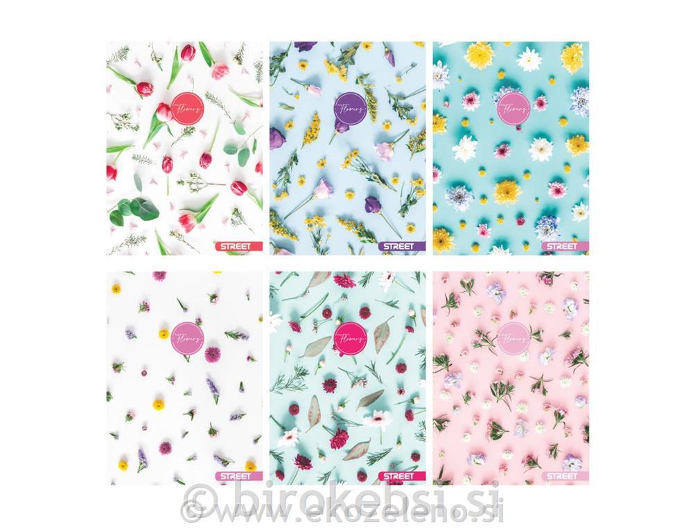 ZVEZEK PIGNA FLOWERS A4 9mm STREET