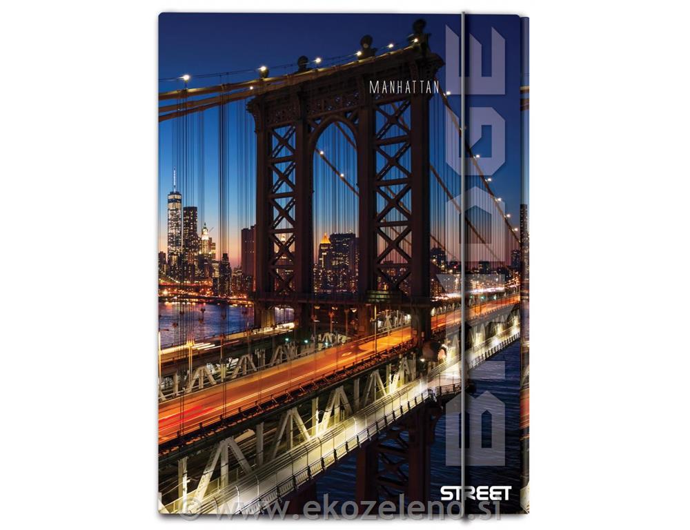 Mapa z elastiko A4, STREET BRIDGES