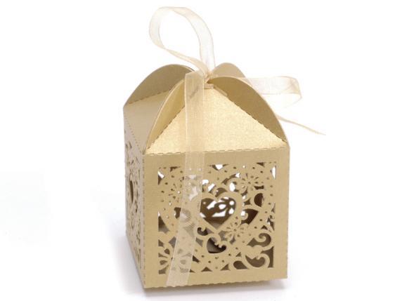 Škatlica 5x5x7,5 cm, zlata, set 14