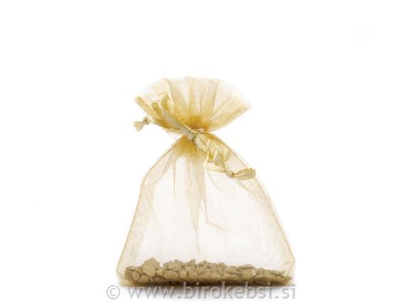 Vrečka organza zlata, 8x11 cm, set 25