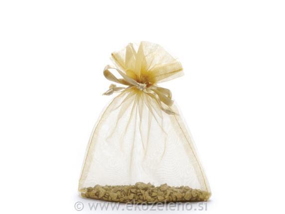 Vrečka organza 12x16 cm, zlate,set 25