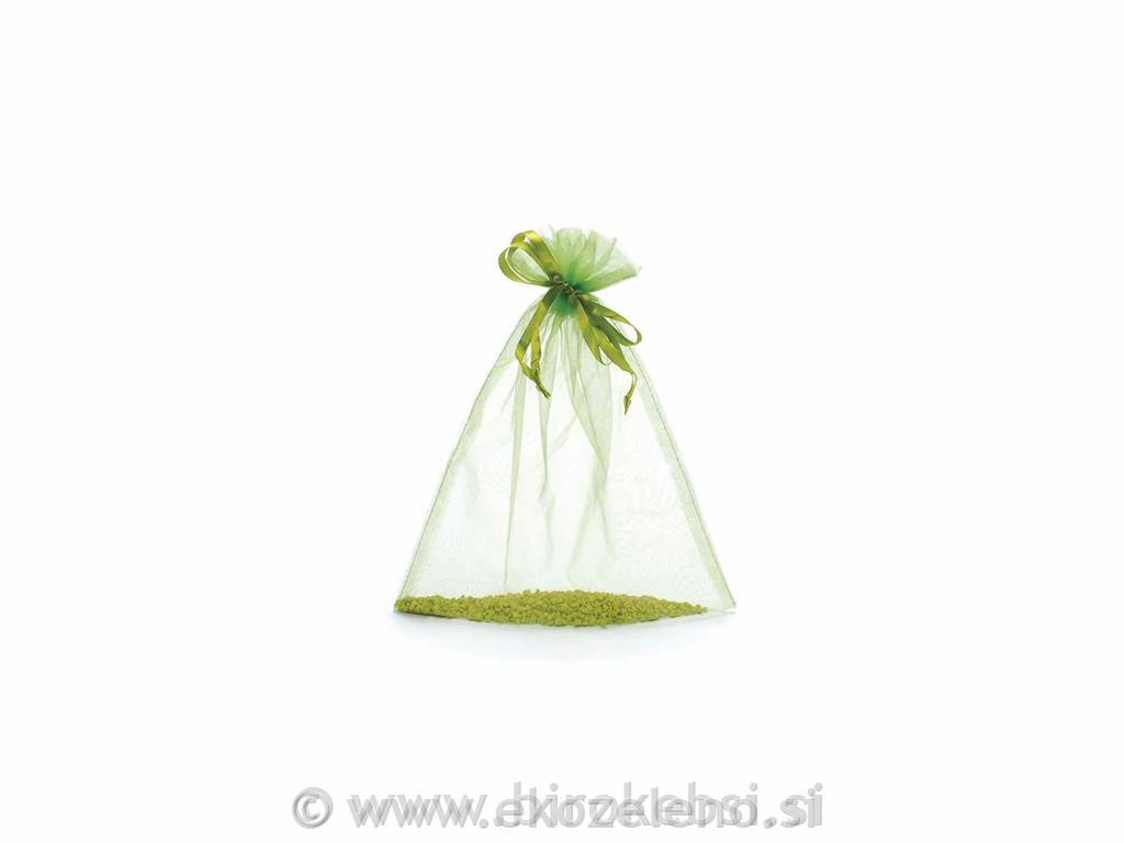 Vrečka organza 23x30 cm, zelene,10x