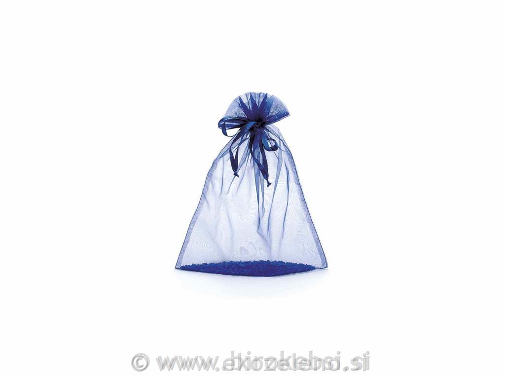 Vrečka organza modra 23x30cm, set 10