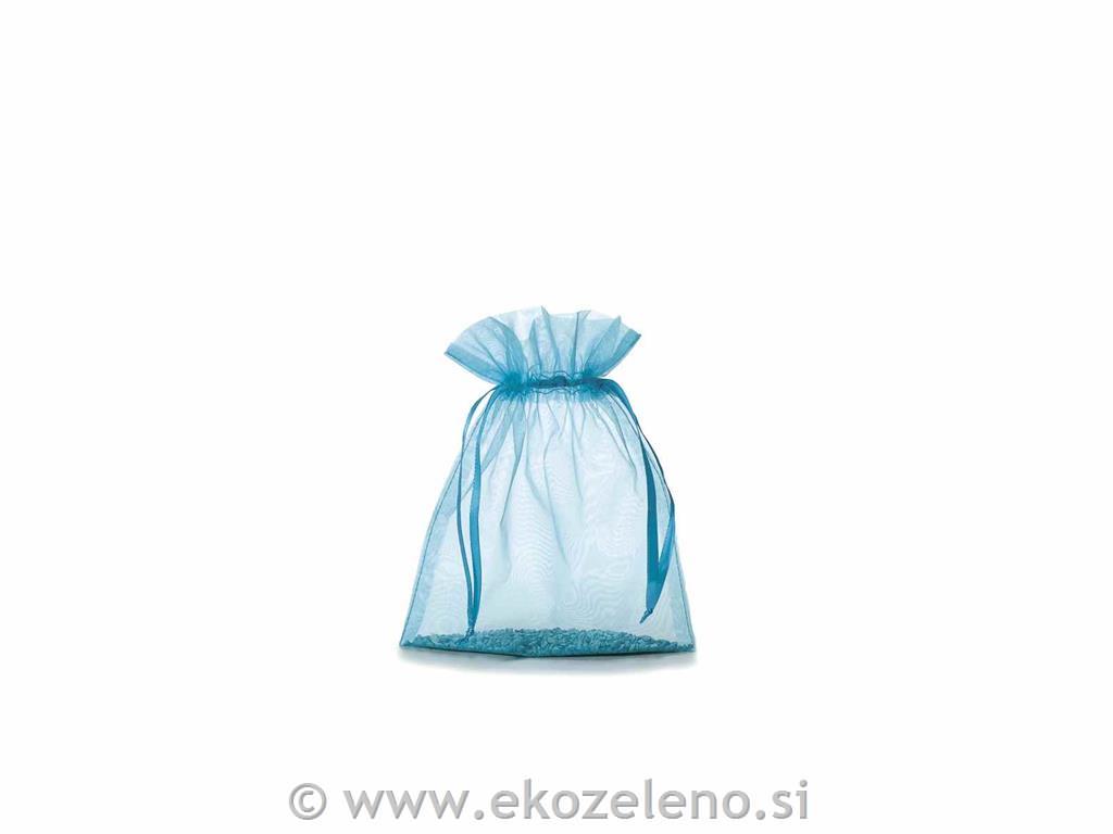 Vrečka organza turkiz 17x22 cm, set 15
