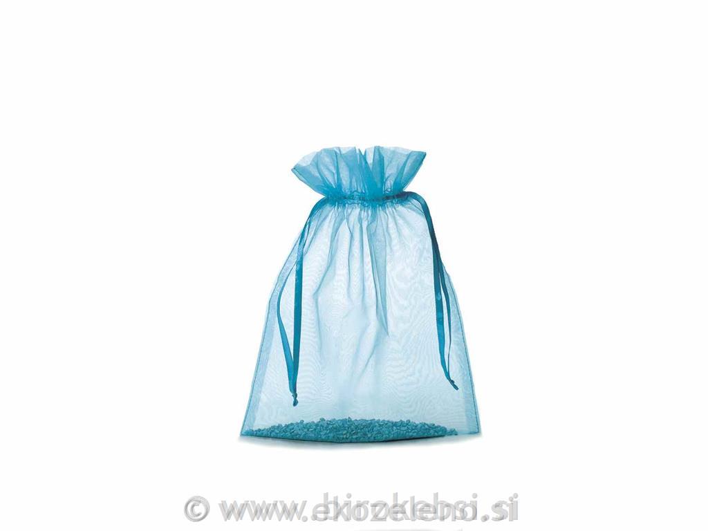 Vrečka organza turkiz 23x30cm, set 10