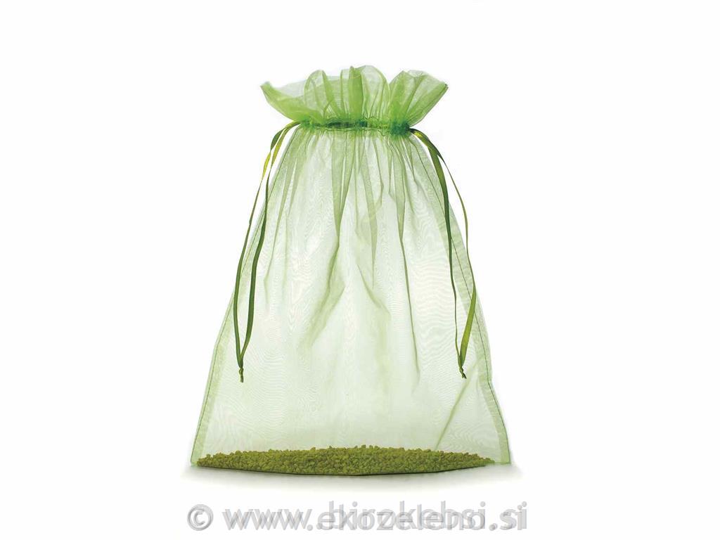 Vrečka organza zelena 30x40 cm, 10x