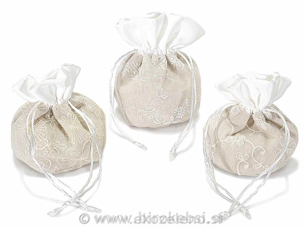 Vrečke iz blaga 10,5x6,5x11 cm, set 6