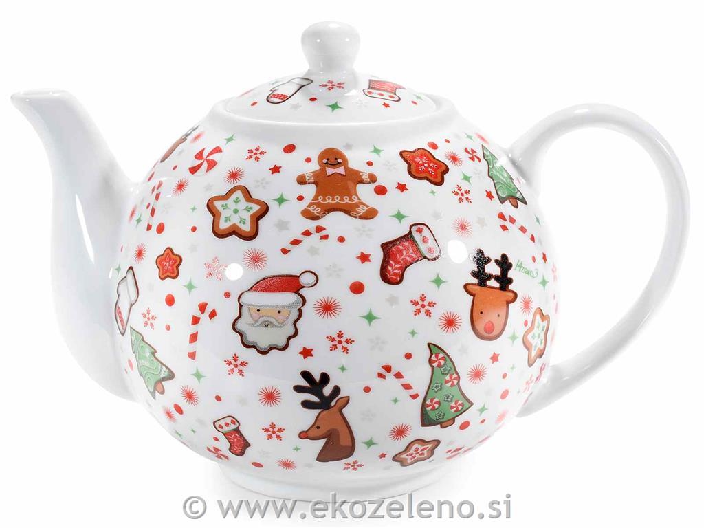 Čajnik porcelan, 1000 ml, božični motiv