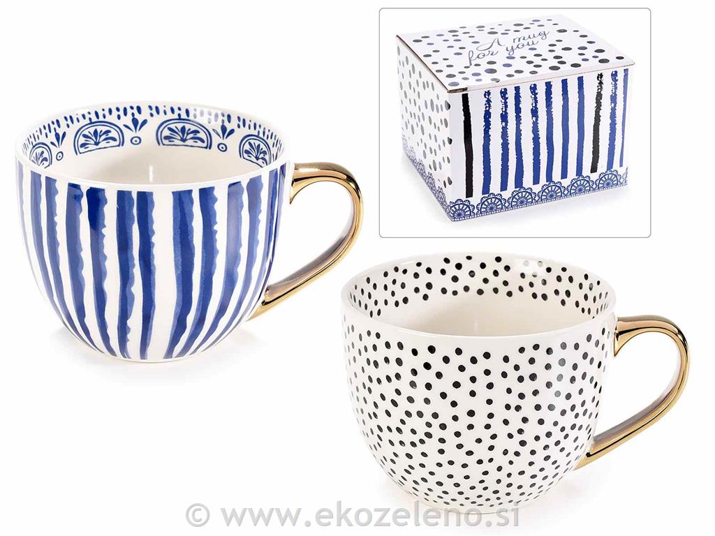 Čajna skodelica - porcelan 2 kos, 400 ml