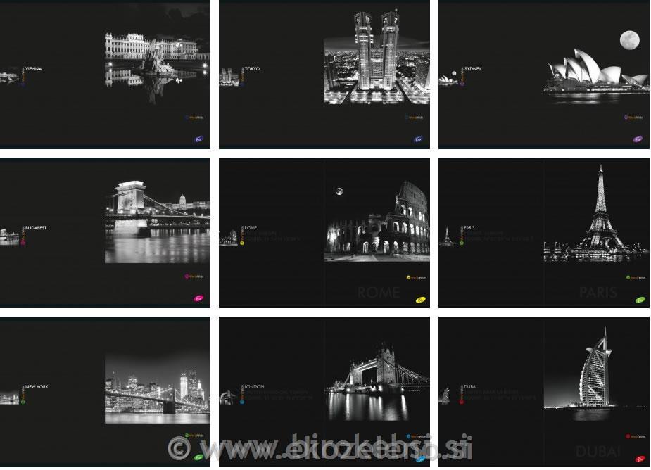 ZVEZEK A4 ČRNA MESTA ČRTE 52L